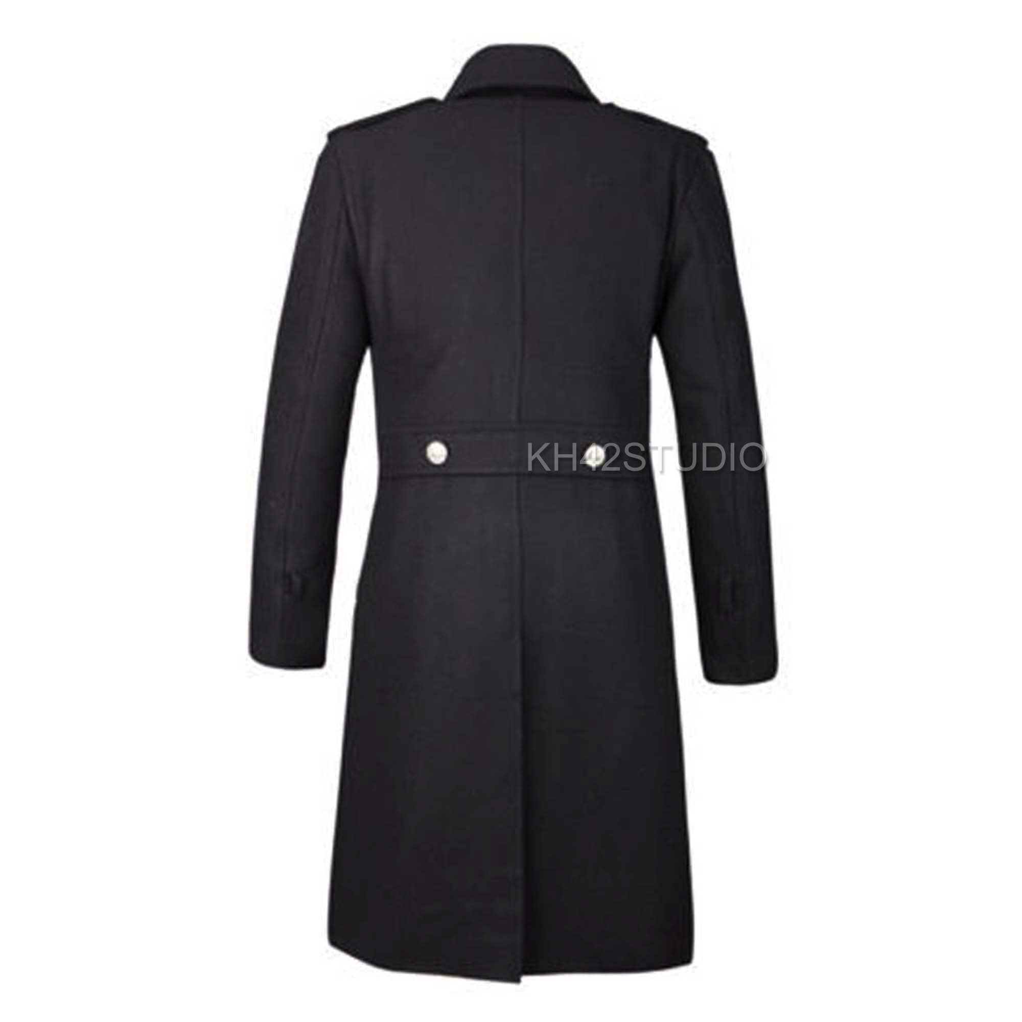 Men Gothic Overcoat Goth Military Officer Coat Double Breasted Trench ...