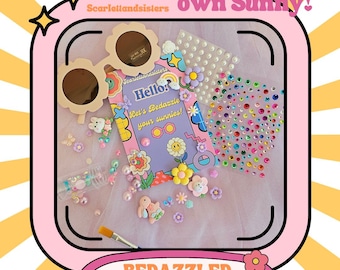 DIY Bedazzled Sunnies | Party Favour | Kid&#39;s Personalised sunglasses | Custom Accessories Free Face Gems