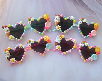 Bedazzled Custom Heart Sunglasses