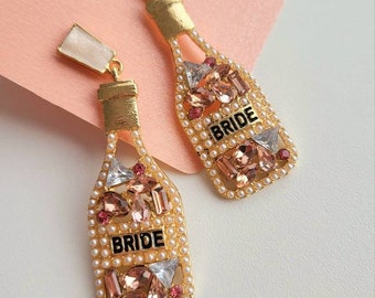 BRIDE  Champagne earrings | Hen's Party | Bride Jewelry