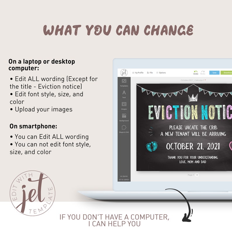Editable Eviction Notice Baby Pregnancy Announcement for - Etsy