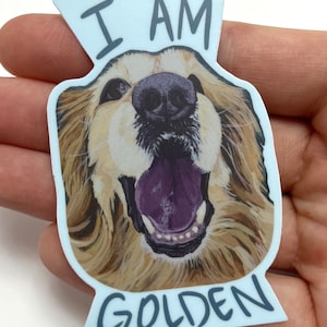 Golden Retriever Vinyl Sticker - Waterproof Sticker - Laptop Sticker -Hydroflask Sticker