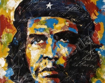 Art postcard "Ernesto "Che" Guevara", Cuba, collector's item, world map format DIN A6 (148 mm x 105 mm), high-gloss UV varnish