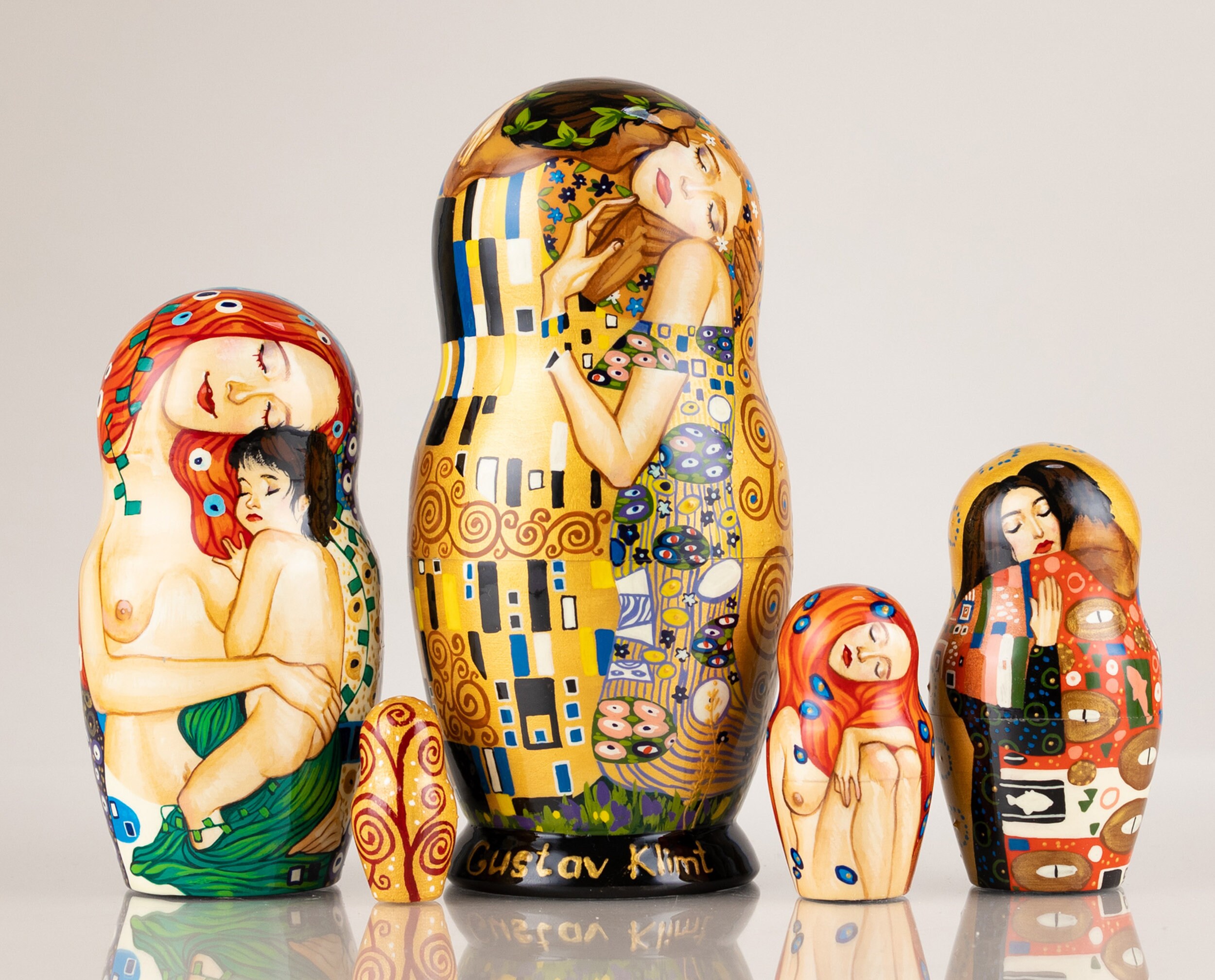 The Kiss Gustav Klimt Nesting Dolls Matryoshka Tree of Life Etsy UK