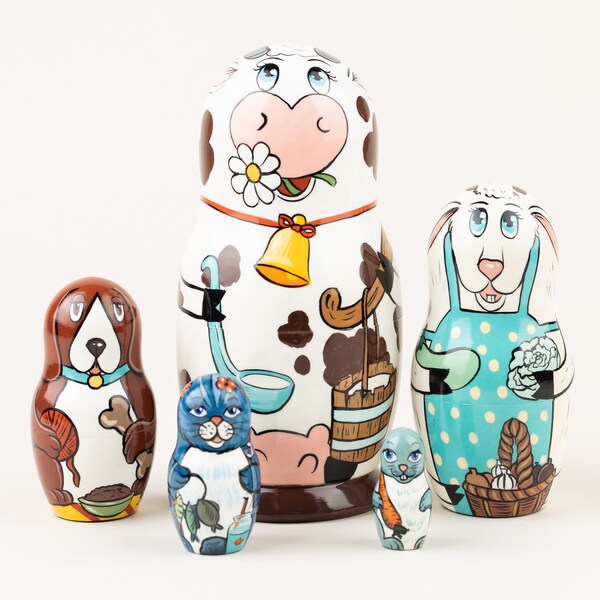 Farm Animal Nesting Doll Etsy