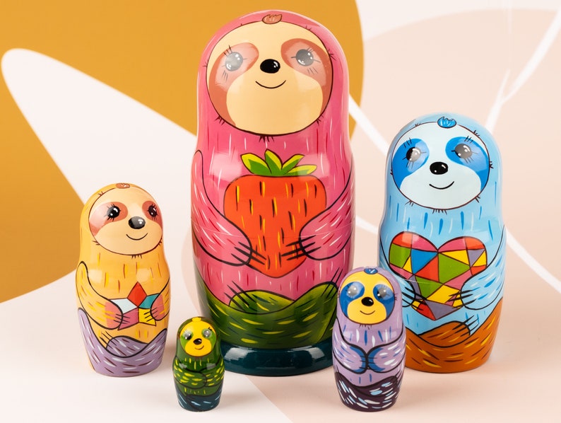 Matryoshka Animals Sloth Nesting Dolls for Kids Animal Nesting