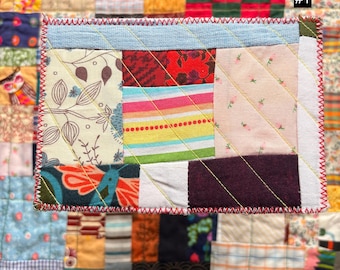 Colourful Handmade Patchwork Postcards