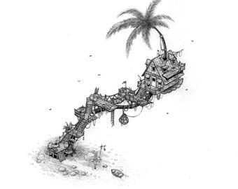The Palm | Treehouse illustration | Fine Art Print