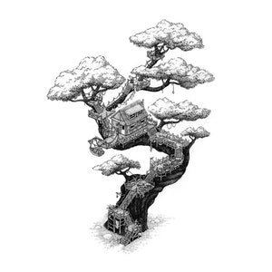 The Treehouse | Treehouse Illustration | Fine Art Print