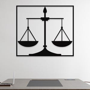 Scales of Justice Metal Wall Art, Business Sign For Wall, Large Wall Art, Lawyer Gift, Lawyer Gift For Women, Outdoor Garden and Decor