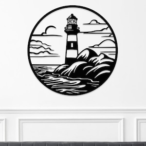 Lighthouse Metal Wall Art, Lighthouse, Lighthouse Art, Nautical, Nautical Wall Art, Nautical Decor, Beach Art, Beach Decor, Coastal Art
