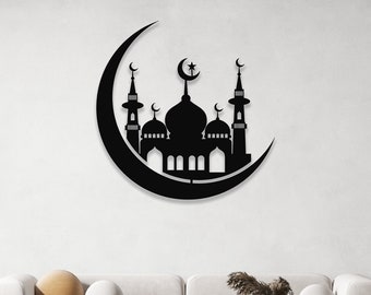 Mosque Metal Wall Art, Outdoor Garden and Decor, Wall Decor Over The Bed, Living Room Art, Large Wall Art, Metal Art, Bedroom Art, Metal Art