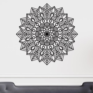 Mandala Metal Wall Decor, Mandala Flower Wall Art, Lotus Flower Wall Art, Wall Decor Over the Bed, Outdoor Garden and Decor, Room Decor