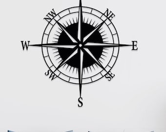 Metal Compass Wall Decor: Nautical Wall Art