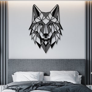 Wolf Metal Wall Art, Wolf, Wolf Art, Wolf Decor, Animal Art, Geometric Art, Home Decor, Room Decor, Metal Art, Wall Art, Wall Decor, Gift
