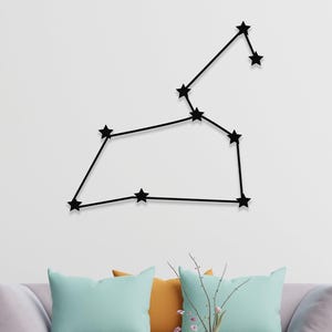 Leo Metal Wall Art, Lew, Dekoracje Leo, Prezenty Leo, Zodiak Leo, Zodiak, Sztuka Zodiaku, Horoskop, Astrologia, Sztuka Ścienna, Grafika Liniowa, Gwiazdozbiór, Prezent