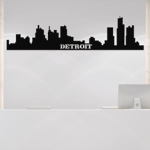 Detroit Metal Wall Art, City Map Wall Decor, Metal Wall Art Decor, Living Room Wall Art, Bedroom Wall Decor, Outdoor Garden and Decor