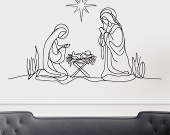 Nativity Metal Wall Art: Christmas Wall Decor