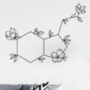 Serotonin Molecule Wall Art, Molecule, Science Gift, Chemistry Gift, Wall Art, Wall Decor, Home Decor, Room Decor, Kitchen, Gift for Her