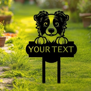 Custom Dog Garden Sign – Personalized Metal Yard Stake with Name or Text, Outdoor Pet Decor Gift for Dog Owner or Dog Lovers