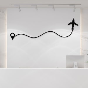 Arte murale in metallo da viaggio, viaggio, arte da viaggio, decorazioni da viaggio, aeroplano, arte dell'aeroplano, arte lineare, arte murale, decorazioni da parete, decorazioni di Roma, decorazioni per la casa, arte