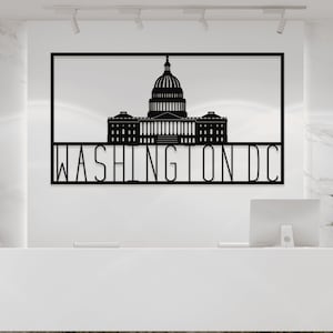 Art mural en métal Washington, Washington, Washington Dc, décoration d'intérieur, art mural, décoration murale, décoration de chambre, art de la ville, cadeau, plan de la ville, art de la carte de la ville