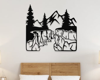 Forest and Mountain Metal Wall Art, Mountain Art, Mountain Wall Art, Mountain, Forest Decor, Wall Art, Wall Decor, Wall Decor Over The Bed