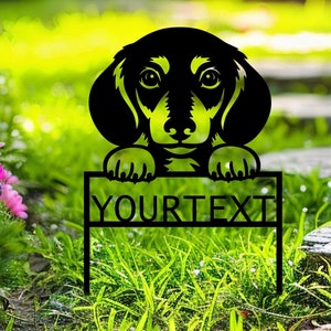 Custom Dog Metal Garden Sign, Garden Decor, Garden Sign, Garden Art, Patio Decor, Porch Sign, Porch Decor,  Pet Gift,Custom Sign,Custom Gift