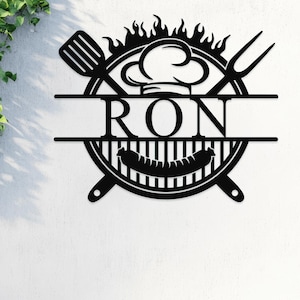 Personalized BBQ Sign, BBQ, BBQ Gift, Barbecue, Grill, Grill Sign, Grill Gift, Backyard, Garden Decor, Custom Art, Personalized Wall Art
