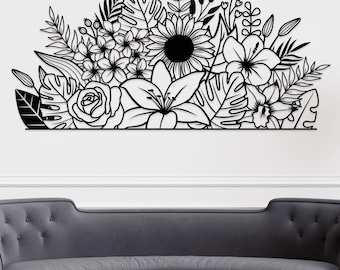 Flower Metal Wall Art: Floral Metal Wall Decor