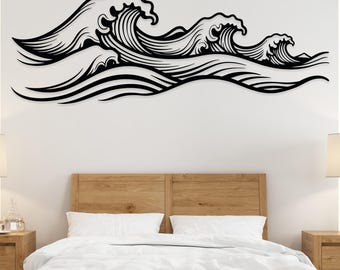 Wave Metal Wall Art: Coastal Metal Wall Decor