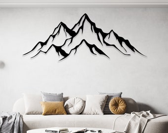 Mountain Modern Wall Decor, Mountain Metal Wall Decor, Mountain, Mountain Metal Wall Art, Home Decor and Gifts, Outdoor Garden and Decor