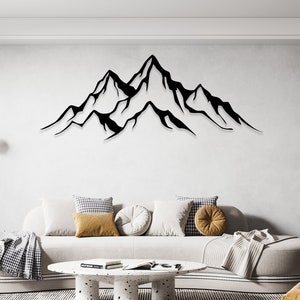 Mountain Modern Wall Decor, Mountain Metal Wall Decor, Mountain, Mountain Metal Wall Art, Home Decor and Gifts, Outdoor Garden and Decor