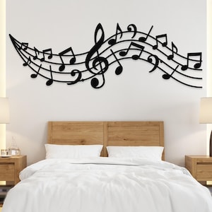 Metal Music Notes Wall Art: Treble Clef Decor