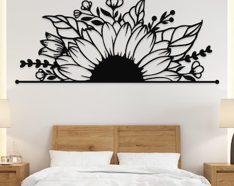 Sunflower Metal Wall Art: Wall Decor Over The Bed