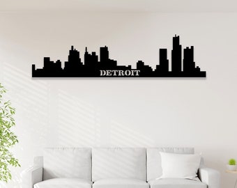 Detroit Metal Wall Art, City Map Wall Decor, Metal Wall Art Decor, Living Room Wall Art, Bedroom Wall Decor, Outdoor Garden and Decor