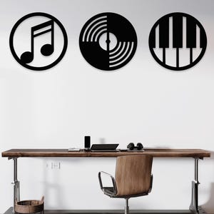 Set of 3 Music Metal Wall Art, Outdoor Garden and Decor, Home Decor and Gifts, Large Wall Art, Room Decor, Home Decor, Gift, Modern Art