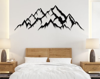 Mountain Metal Wall Decor, Mountain Art, Mountain Metal Wall Art, Christmas Gift, Wall Art, Wall Decor, Metal Art, Wall Decor Over The Bed