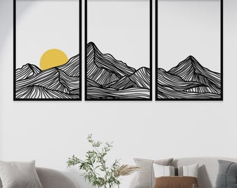 Mountain Metal Wall Art: Sun Metal Wall Decor