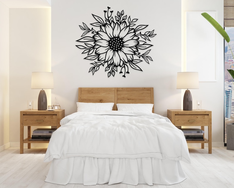 Sunflower Metal Wall Art: Floral Metal Wall Art image 1