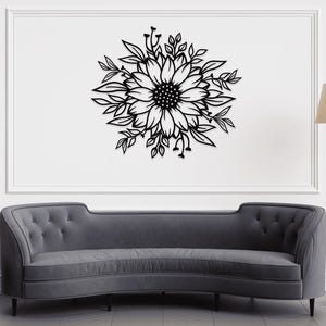 Sunflower Metal Wall Art: Floral Metal Wall Art image 3