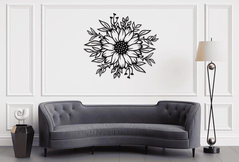 Sunflower Metal Wall Art: Floral Metal Wall Art image 3