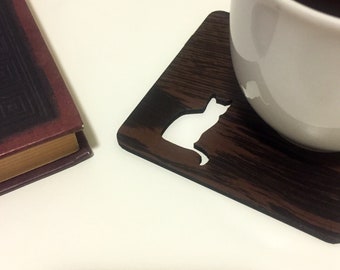 Cats Set of 4 Wooden Coaster, Wood Coaster, Coaster Set, Cat Coaster, Kitten Coaster, Cat Lover, Animal Coaster, Kitchen Accessories