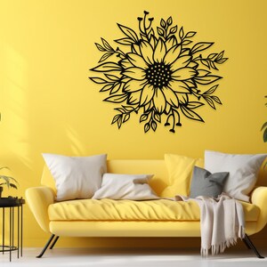 Sunflower Metal Wall Art: Floral Metal Wall Art image 8