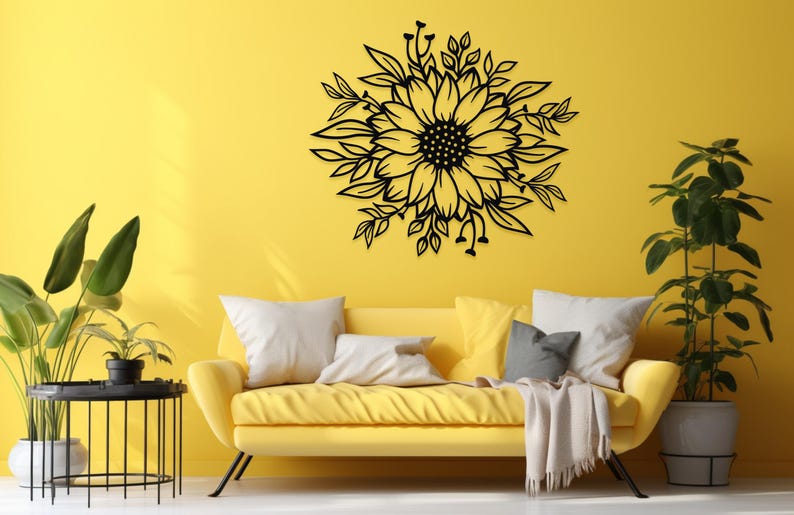 Sunflower Metal Wall Art: Floral Metal Wall Art image 8