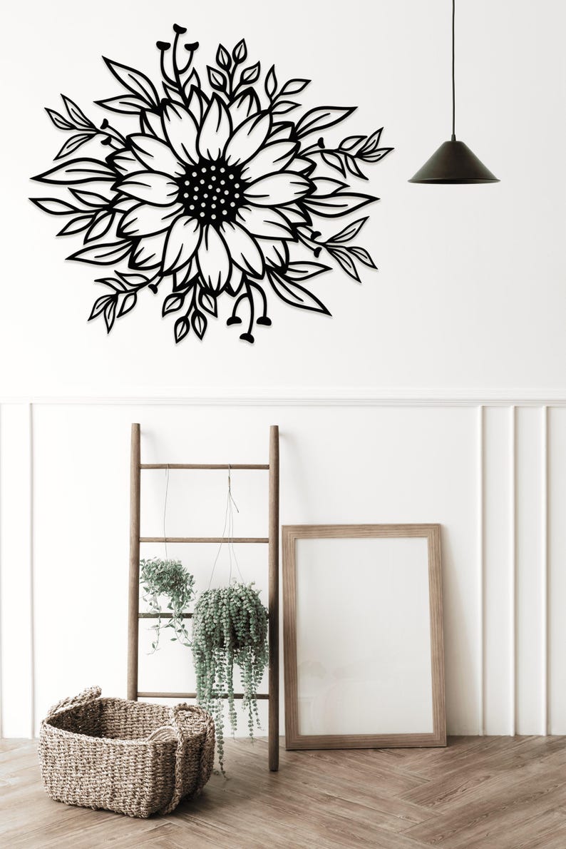 Sunflower Metal Wall Art: Floral Metal Wall Art image 2