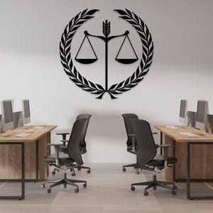 Scales of Justice Metal Wall Decor: Law Office Art, Luxury Corporate ...