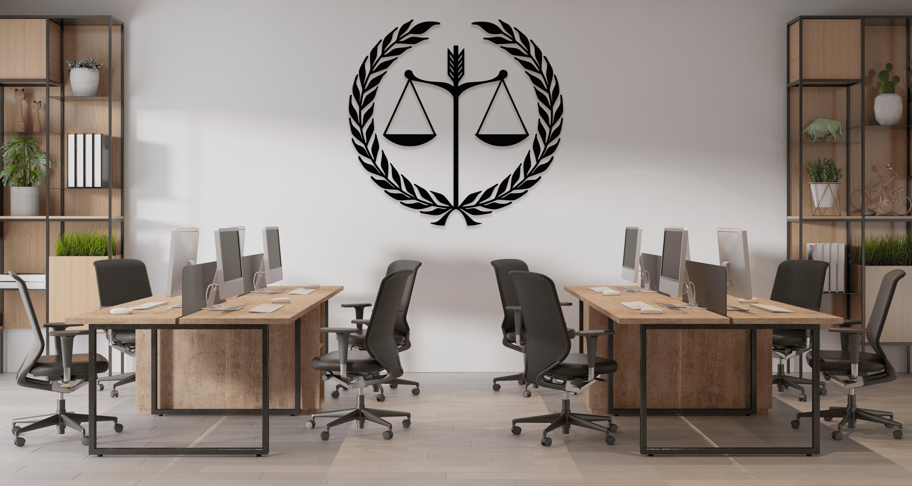 Scales of Justice Metal Wall Decor: Law Office Art, Luxury Corporate ...