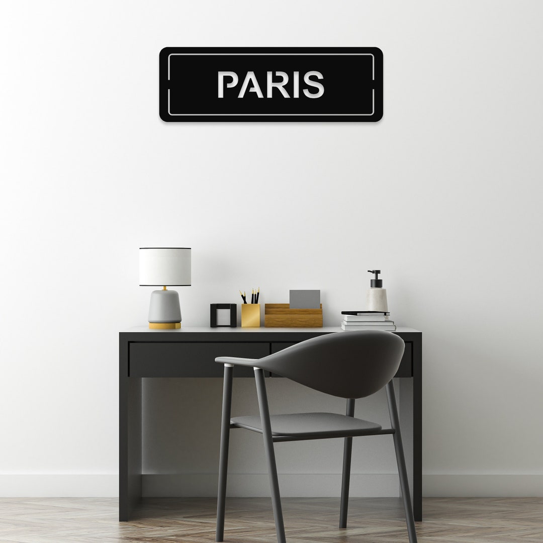 Paris Metal Wall Art, Home Office Wall Decor, Business Sign for Wall, Home Office Wall Decor