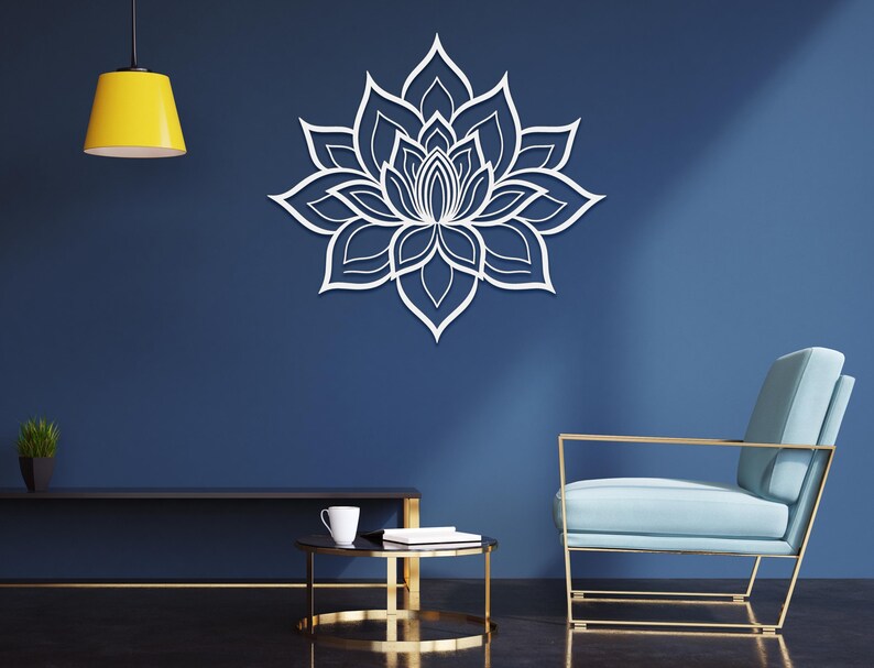 Lotus Flower Metal Wall Art: Modern Home Decor - Etsy